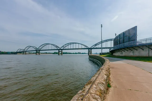 Centennial Bridge behind Modern Woodmen Park