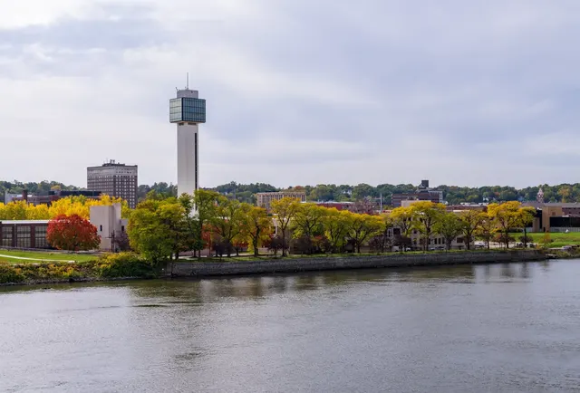 Mississippi riverfront in autumn