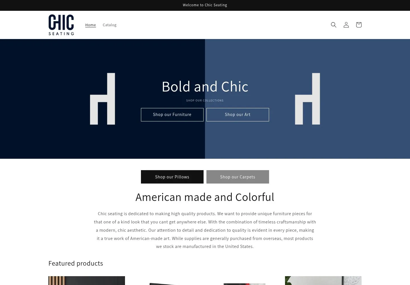 Chic Seating website